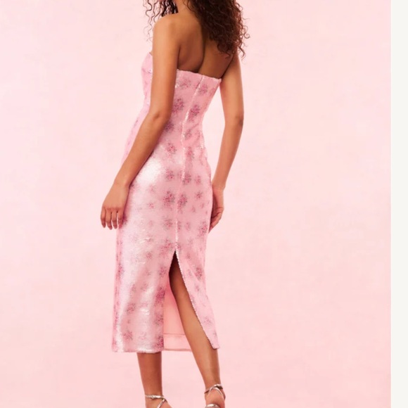 LoveShackFancy Strapless Pink Floral Dress - Picture 4 of 11